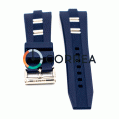 Каучуковый ремешок для часов Bvlgari Diagono 42 mm синий RKBU-001 - 2