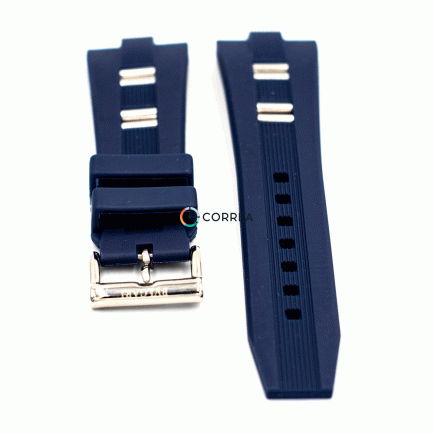 Каучуковый ремешок для часов Bvlgari Diagono 42 mm синий RKBU-001 - 7