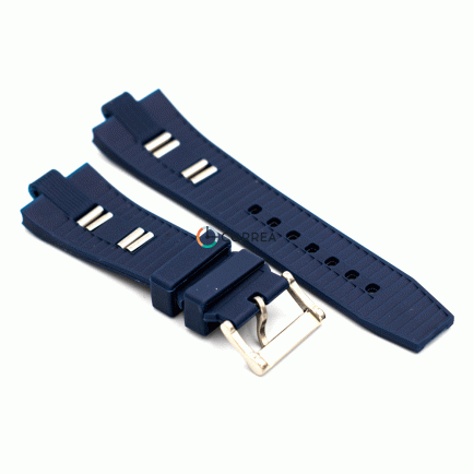 Каучуковый ремешок для часов Bvlgari Diagono 42 mm синий RKBU-001 - 8
