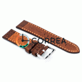 Ремешок для спортивных часов из кожи коричневый Romiks LBV-98280/265XL (RRK-020) - 3