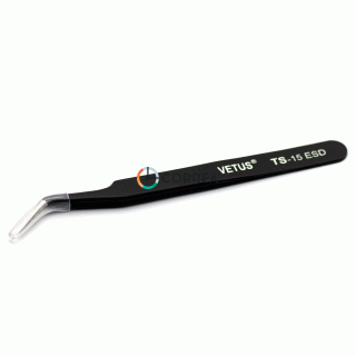 Пинцет прорезиненный VETUS TS-15 ESD IP-021