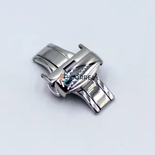 Застежка для ремешка Бабочка автомат белая ZBR-011