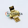 Застежка для ремешка Бабочка автомат золото ZBR-012 - 2