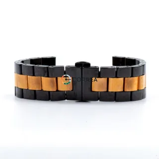 Керамічний браслет для годинника Armani чорний з червоним золотом BAR-006