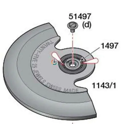 Винт автоподзавода 51497 для механизма Eta 2824 - 6