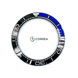 Керамический безель для часов Omega Seamaster Planet Ocean GMT Deep Black 46 мм черный с синим KBO-002