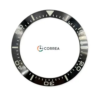 Керамическая накладка безеля для часов Omega Seamaster Planet Ocean 46 мм черная люменисцентная KBO-005