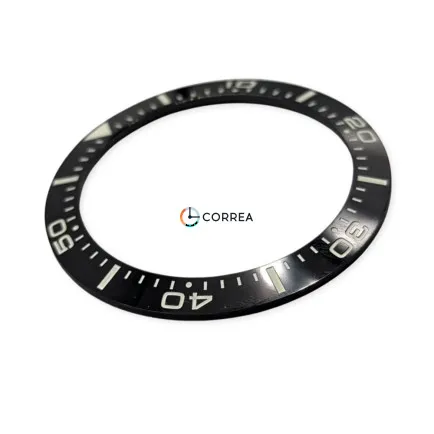 Керамическая накладка безеля для часов Omega Seamaster Planet Ocean 46 мм черная люменисцентная KBO-005 - 6