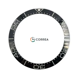 Керамическая накладка безеля часов Omega Seamaster 41 мм черная люменисцентная KBO-008