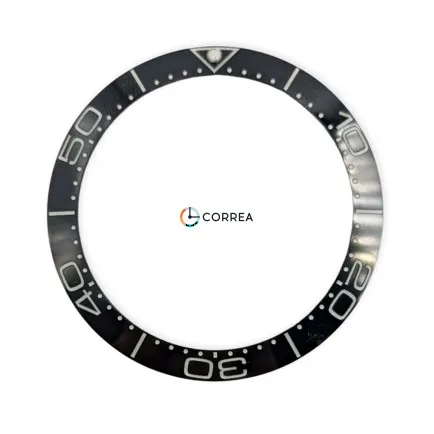 Керамическая накладка безеля часов Omega Seamaster 41 мм черная люменисцентная KBO-008 - 5
