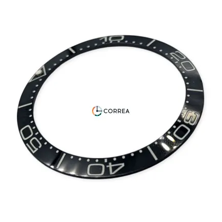 Керамическая накладка безеля часов Omega Seamaster 41 мм черная люменисцентная KBO-008 - 6