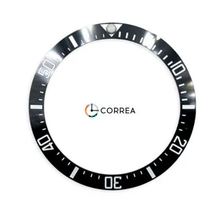 Керамічна накладка безеля для годинника Rolex Submariner 40 мм чорна KBR-007