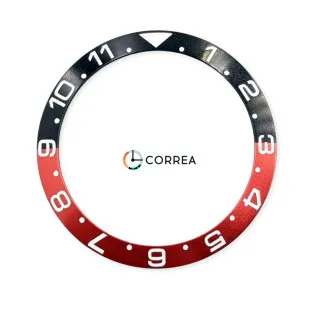 Керамическая накладка безеля для часов Seiko SKX007 черно-красная KBSK-005