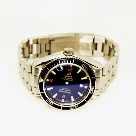 Корпус для часов Omega Seamaster Planet Ocean сталь с черным безелем KOM-002s - 8