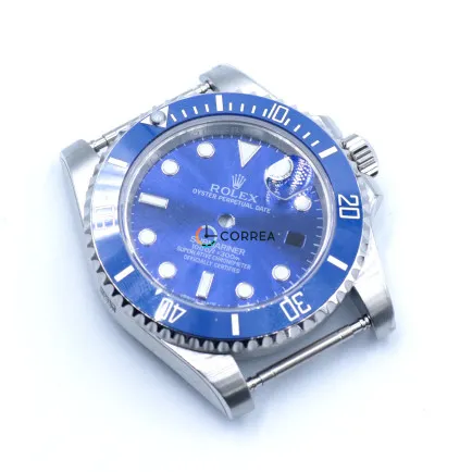 Корпус для годинників Rolex Submariner білий з синім циферблатом KRO-002bl - 17