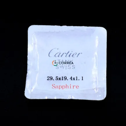Стекло сапфировое выпуклое бочка для часов Cartier Tonneau ⇔ 1,1 мм 19,4х29,5 SCR-003 - 6
