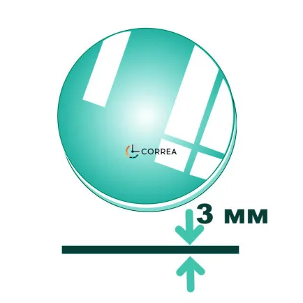 Стекло минеральное плоское круглое ⇔ 3 мм Ø 25 - 45 мм SR-30 - 4
