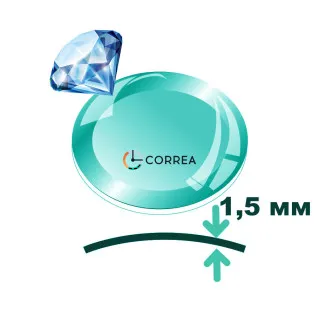 Стекло сапфировое выпуклое круглое ⇔ 1,5 мм Ø 28 - 40 SSV-003