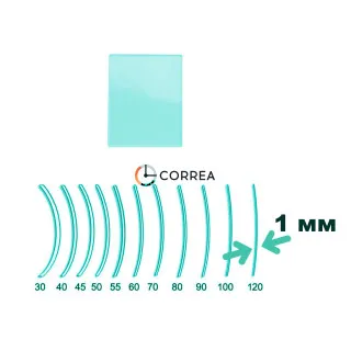 Заготовка стеклянная прямоугольная изогнутая 45х60 мм SZ-001