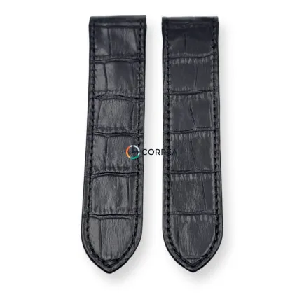 Ремешок кожаный для часов Cartier Santos100 XL черный RC-101 - 9