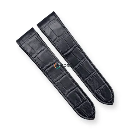 Ремешок кожаный для часов Cartier Santos100 XL черный RC-101 - 6