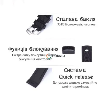 Ремешок для часов каучуковый FKM Jlong синий RFKM-101 - 14