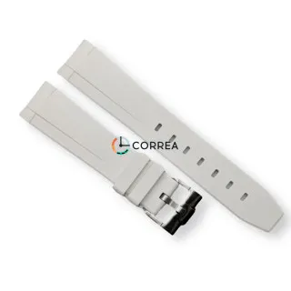 Ремешок для часов каучуковый FKM Jlong белый (полумесяц) RFKM-102