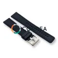 Ремешок для часов комбинированный FKM-кожа Jlong черный RFKM-103 - 2