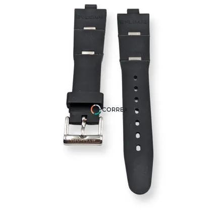 Каучуковий ремінець для годинника Bvlgari Diagono 38 mm чорний RKBU-002 - 9