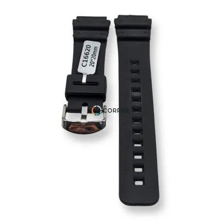 Каучуковый ремешок для часов Casio AQ-100 черный RKCA-024 - 10
