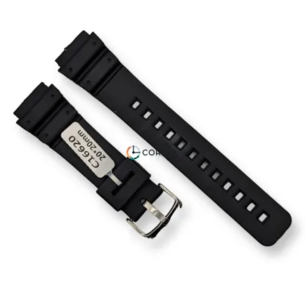 Каучуковый ремешок для часов Casio AQ-100 черный RKCA-024 - 6
