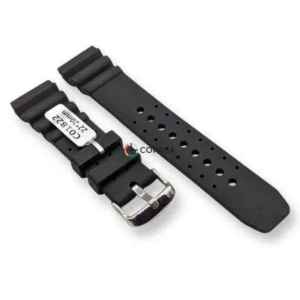 Каучуковый ремешок для часов Casio MDV-106 черный RKCA-025 - 7