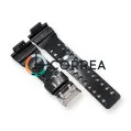 Каучуковый ремешок для часов Casio G-Shock GA-100 GA-700 черный лак RKCA-516 - 3