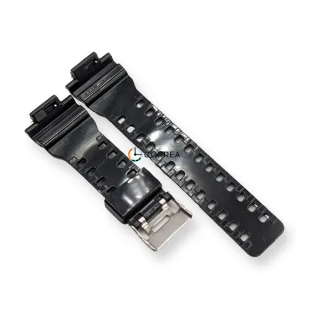 Каучуковый ремешок для часов Casio G-Shock GA-100 GA-700 черный лак RKCA-516 - 7