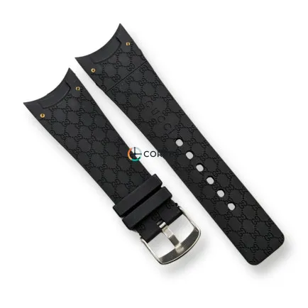 Ремешок каучуковый для часов Gucci 114, 114-2 черный RКG-001 - 10