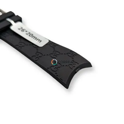 Ремешок каучуковый для часов Gucci 114, 114-2 черный RКG-001 - 7