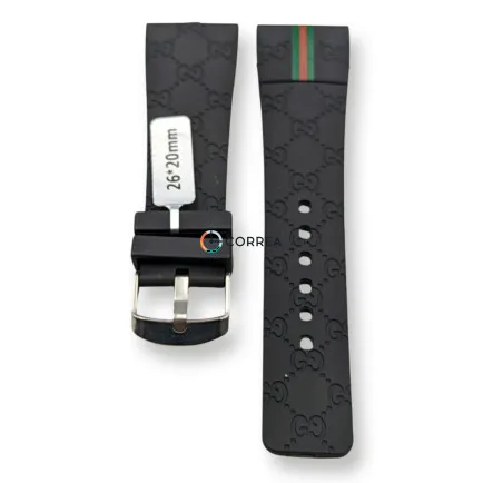 Ремешок каучуковый для часов Gucci 114, 114-2 черный RКG-001 - 8