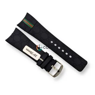 Ремешок каучуковый для часов Gucci 114, 114-2 черный RКG-001