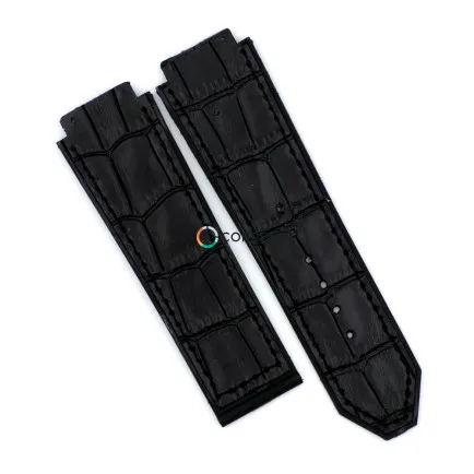 Каучуковый ремешок для мужских часов Hublot Big Bang Aero Bang черный RKH-038B - 6