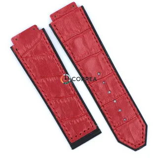 Каучуковый ремешок для мужских часов Hublot Big Bang Aero Bang красный RKH-038R