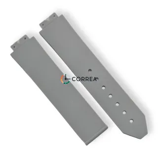 Каучуковый ремешок для женских часов Hublot Big Bang Ceramic серый RKH-043