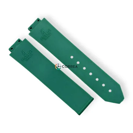 Каучуковый ремешок для женских часов Hublot Big Bang Ceramic зеленый RKH-044 - 9