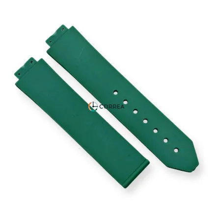 Каучуковый ремешок для женских часов Hublot Big Bang Ceramic зеленый RKH-044 - 6