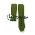 Каучуковый ремешок для женских часов Hublot Classic Fusion зеленый RKH-045 - 4