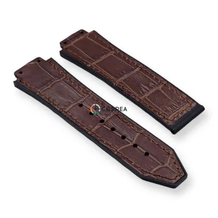 Каучуковый ремешок для мужских часов Hublot Classic Fusion 42 мм коричневый RKH-102 - 9