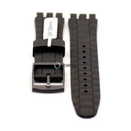 Каучуковый ремешок для часов Swatch Irony черный RKS-011 - 9