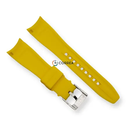 Каучуковый ремешок для часов Blancpain x Swatch желтый RKS-101 - 8