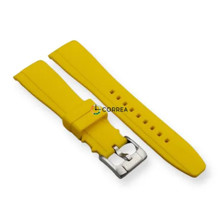 Каучуковый ремешок для часов Blancpain x Swatch желтый RKS-101 - 10