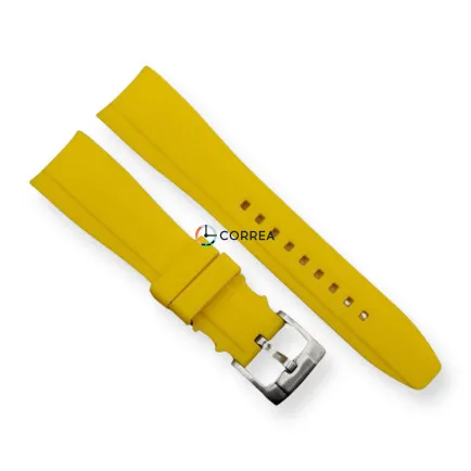 Каучуковый ремешок для часов Blancpain x Swatch желтый RKS-101 - 6