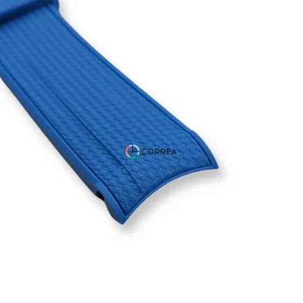 Каучуковый ремешок для часов Omega x Swatch голубой RKS-102 - 7